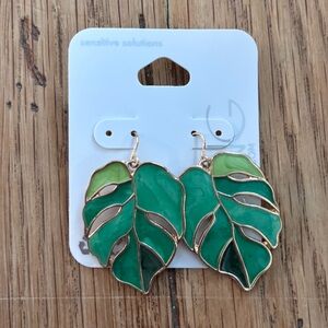 Green Leaf Earrings
